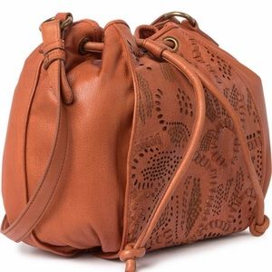 Frye Vivian Leather Bucket Bag,Brown NWT